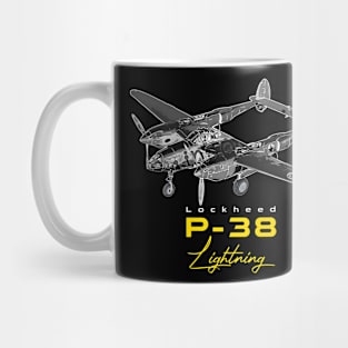 Lockheed P-38 Lightning American fighter Bomber Aircraft Mug